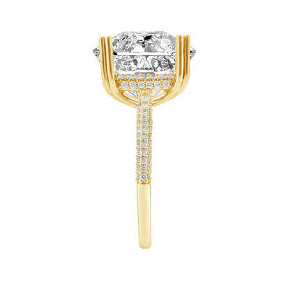 Adamante 3-1/2 ct. tw. Lab-Grown Radiant Cut Diamond Hidden Halo Engagement Ring in 14K Yellow Gold side profile