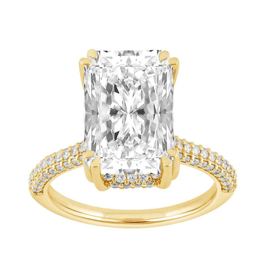 Adamante 3-1/2 ct. tw. Lab-Grown Radiant Cut Diamond Hidden Halo Engagement Ring in 14K Yellow Gold