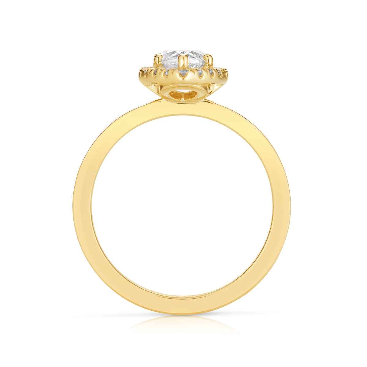 Premier Natural 1-1/5 ct. tw. Marquise Diamond Halo Engagement Ring in 14K Yellow Gold front view
