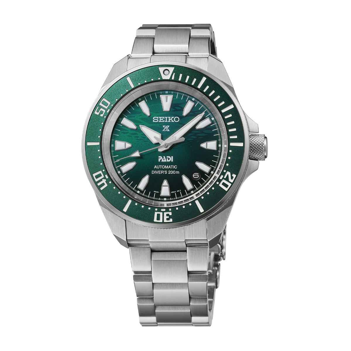Seiko Men's Samurai Diver Automatic Stainless Steel Watch with Green Dial