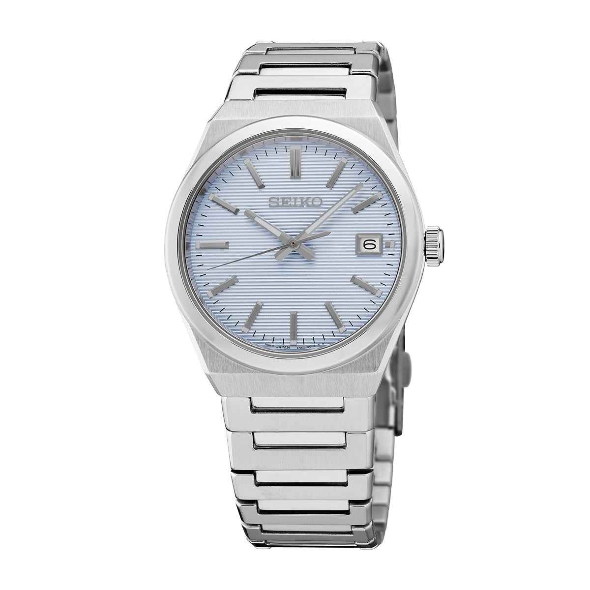 Seiko Men's Quartz Stainless Steel Watch with Blue Dial