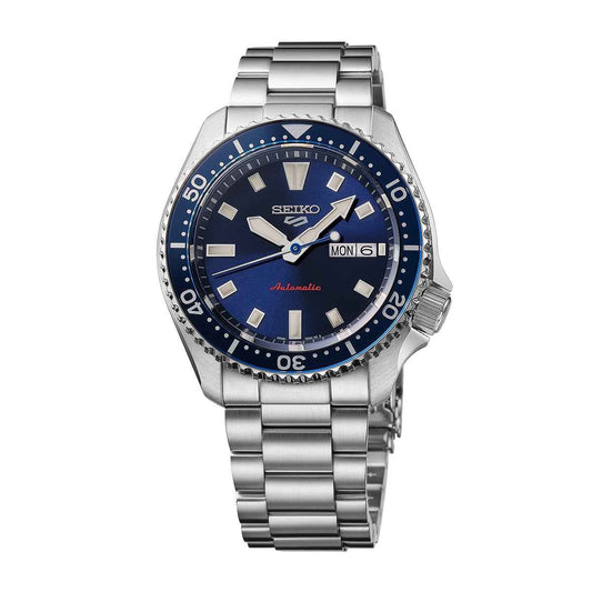 Seiko Men's 5 Sport Automatic Stainless Steel Watch with Blue Dial
