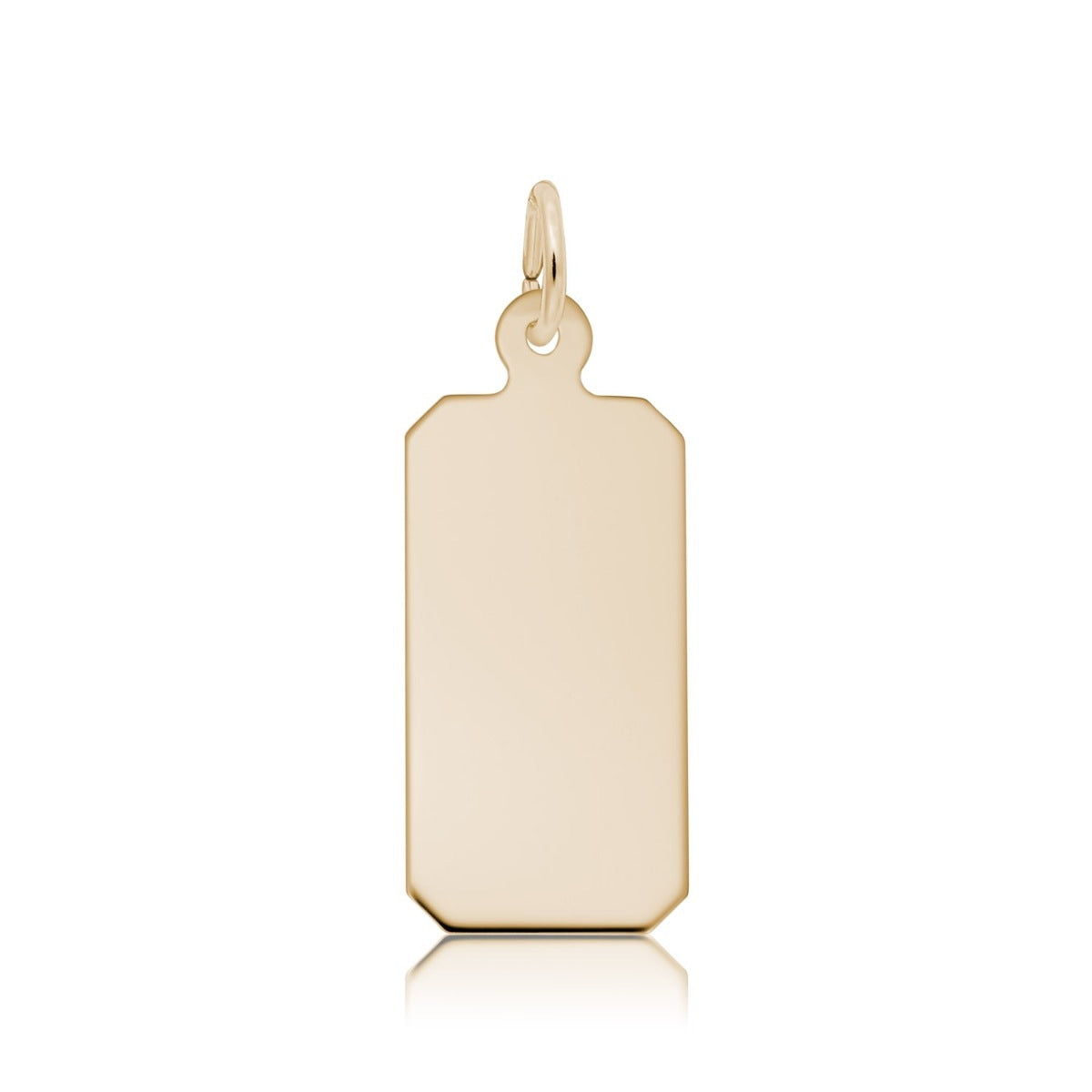 Dog Tag Charm in 14K Yellow Gold