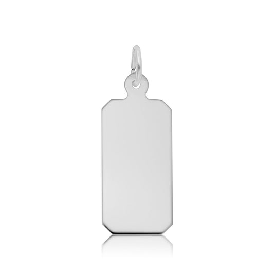 Dog Tag Charm in Sterling Silver