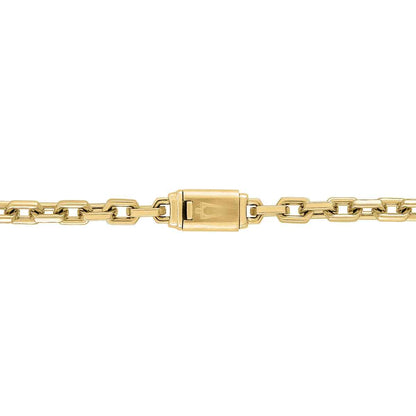 Bulova Men's 5mm 24-inch Hexagon Chain in Yellow Ion-Plated Stainless Steel close-up detail