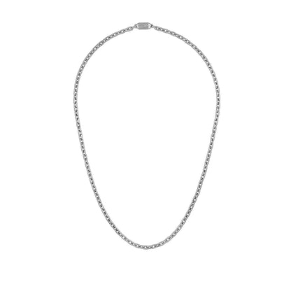 Bulova Men's 5mm 24-inch Hexagon Chain in Stainless Steel front view