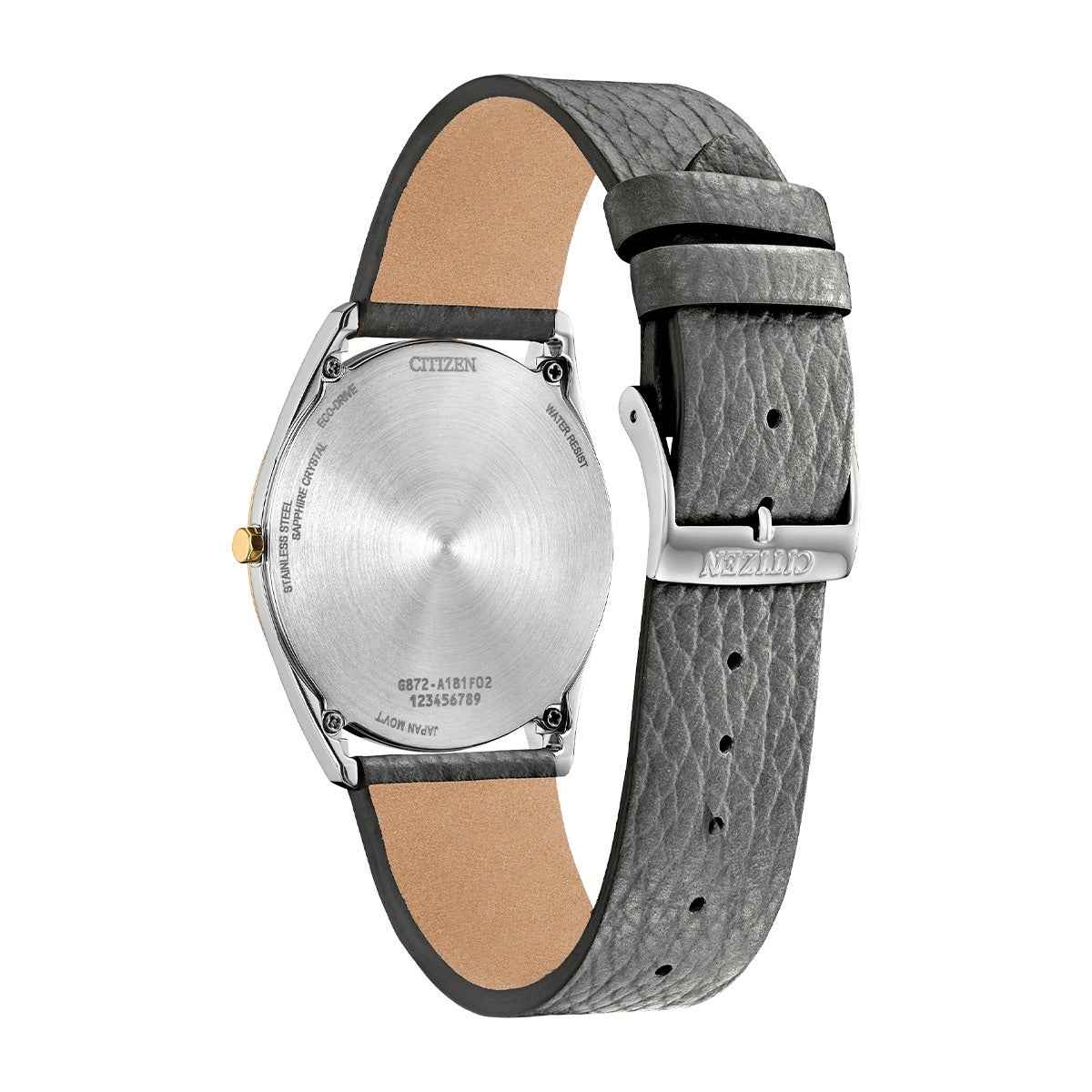 Citizen Men's Suratto Eco-Drive Two-Tone Stainless Steel Watch with Gray Dial & Leather Strap