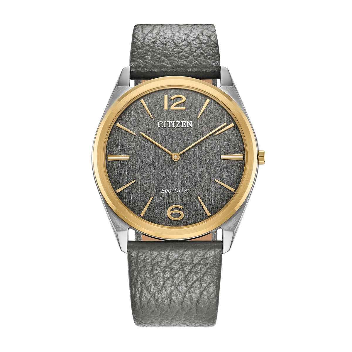 Citizen Men's Suratto Eco-Drive Two-Tone Stainless Steel Watch with Gray Dial & Leather Strap