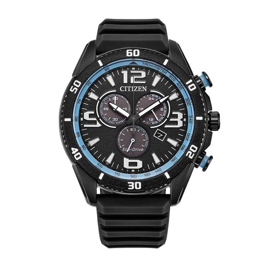 Citizen Men's Brycen Eco-Drive Black Stainless Steel Watch with Black Dial & Silicone Strap
