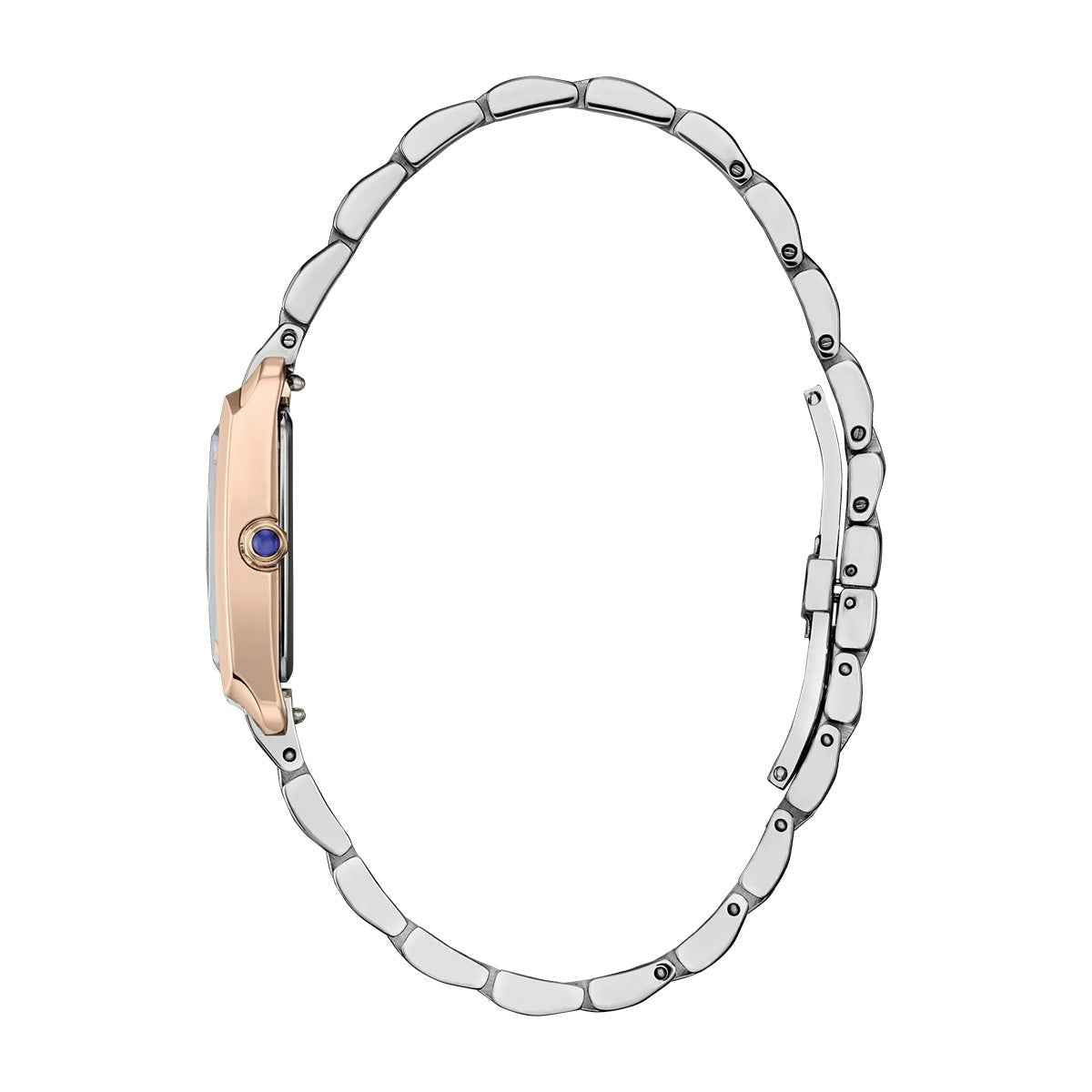 Citizen Ladies' L Bianca Eco-Drive Two-Tone Stainless Steel Watch with White Dial front view