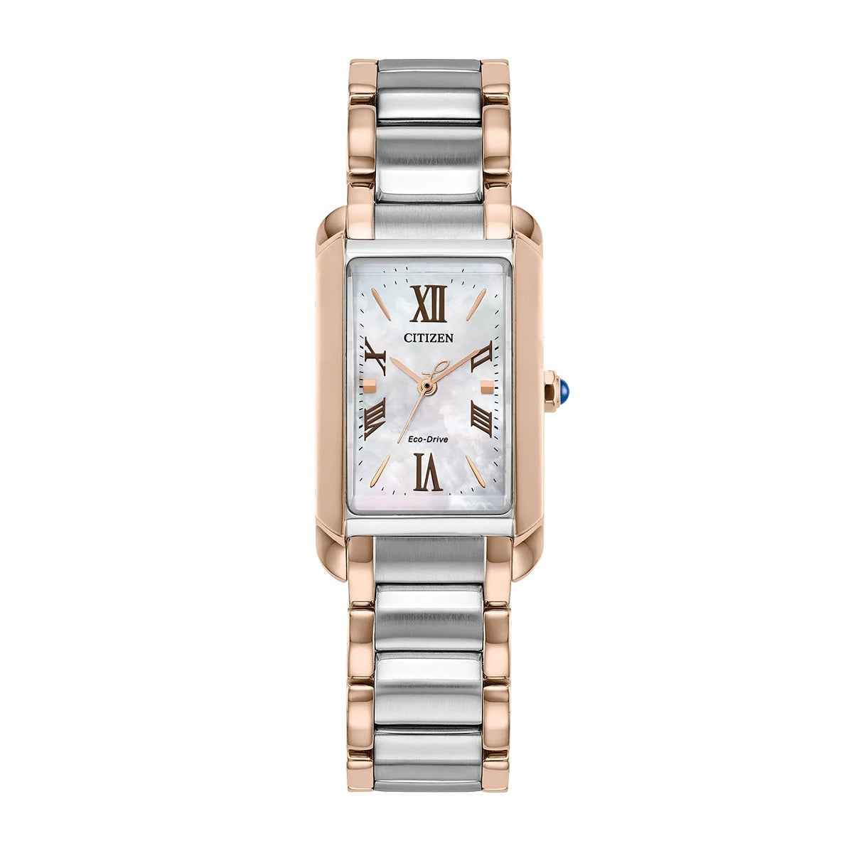 Citizen Ladies' L Bianca Eco-Drive Two-Tone Stainless Steel Watch with White Dial