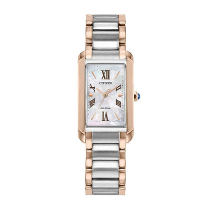 Citizen Ladies' L Bianca Eco-Drive Two-Tone Stainless Steel Watch with White Dial