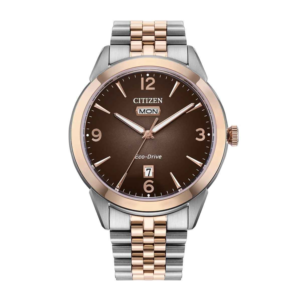 Citizen Men's Rolan Eco-Drive Two-Tone Stainless Steel Watch with Brown Dial (2)