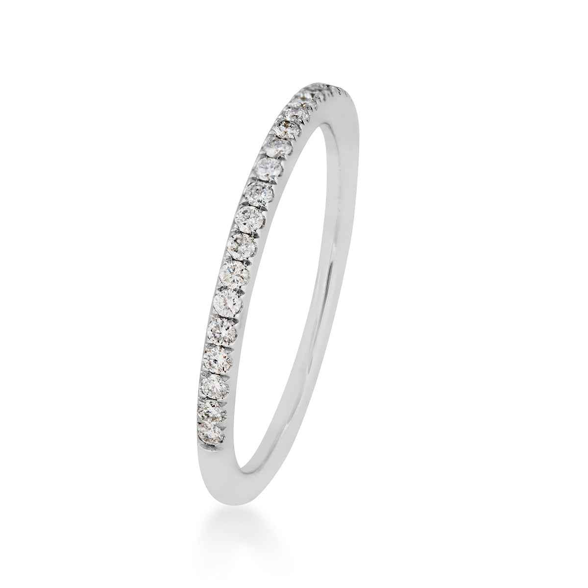 1/7 ct. tw. Ladies' Diamond Prong Band in 14K White Gold side profile