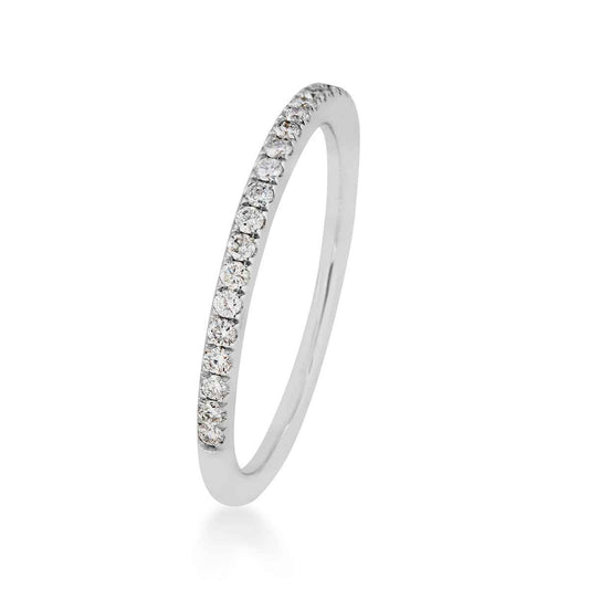 1/7 ct. tw. Ladies' Diamond Prong Band in 14K White Gold side profile