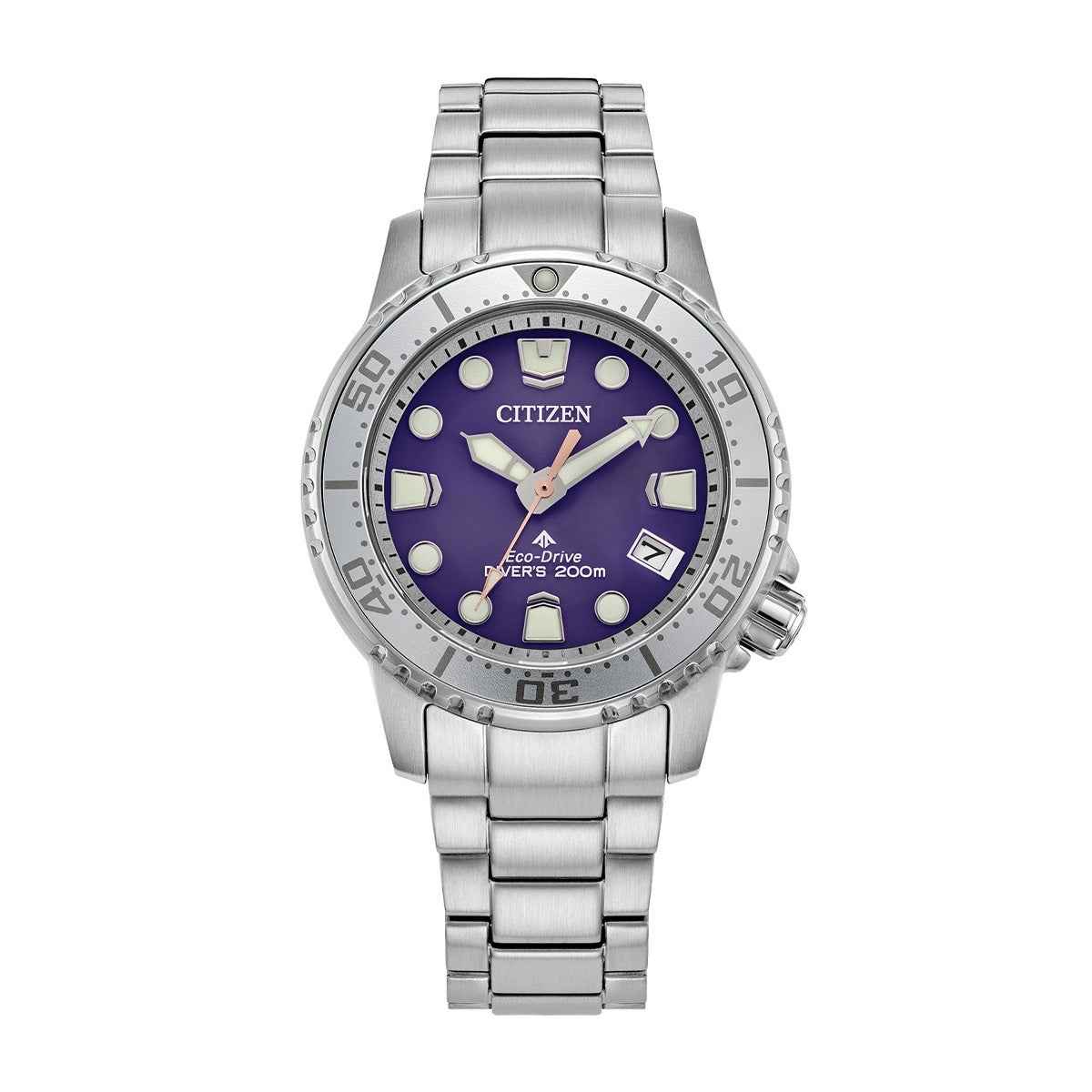Citizen Men's Promaster Dive Eco-Drive Stainless Steel Watch with Purple Dial