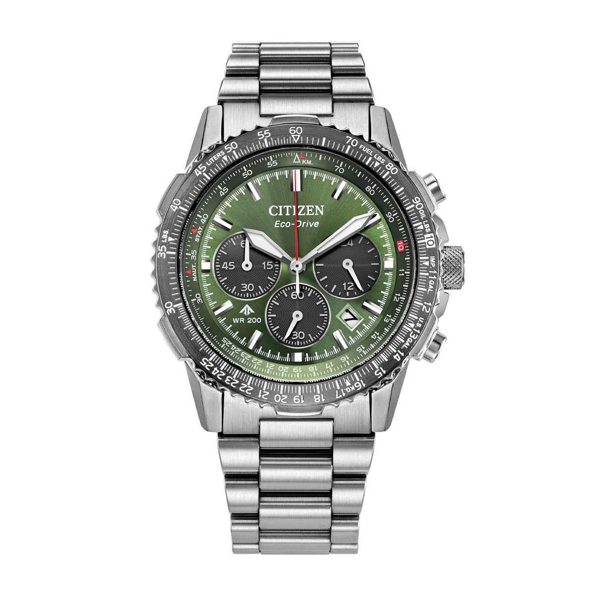 Citizen Men's Promaster Navihawk Eco-Drive Stainless Steel Watch with Green Dial