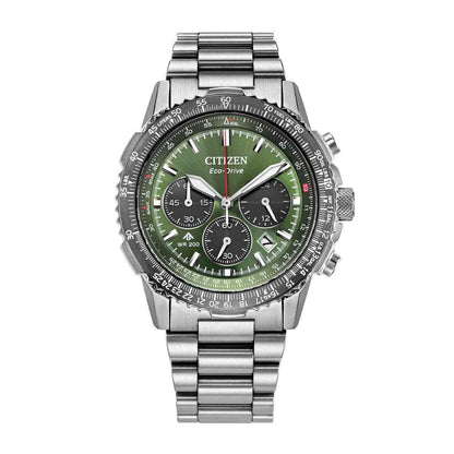 Citizen Men's Promaster Navihawk Eco-Drive Stainless Steel Watch with Green Dial