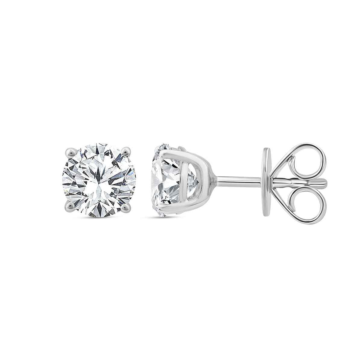 Above Love Star 2-1/4 ct. tw. Lab-Grown Diamond Solitaire Earrings in 14K White Gold
