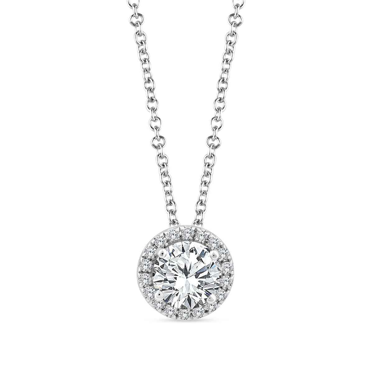 Above Love Star 9/10 ct. tw. Lab-Grown Round Brilliant Diamond Halo Pendant in 14K White Gold