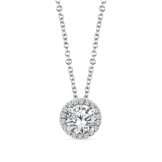 Above Love Star 9/10 ct. tw. Lab-Grown Round Brilliant Diamond Halo Pendant in 14K White Gold