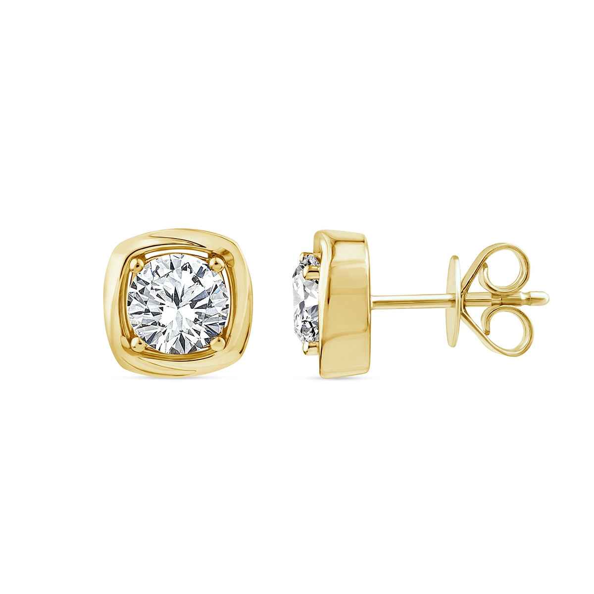 Above Love Star 1-5/8 ct. tw. Lab-Grown Round Brilliant Diamond Solitaire Earrings in 14K Yellow Gold (2)