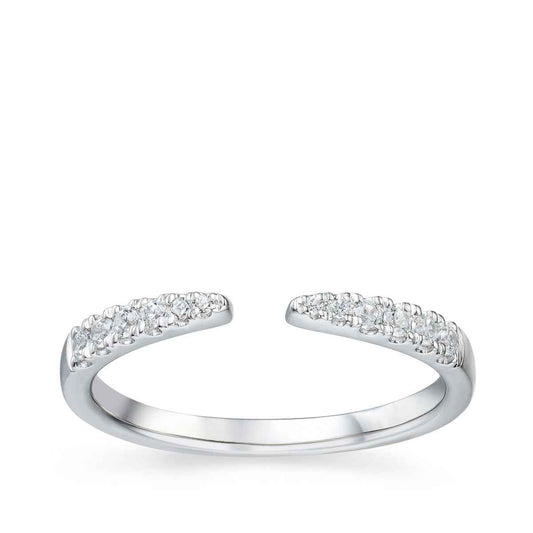 1/6 ct. tw. Round Diamond Tapered Open Wedding Ring in 14K White Gold (2)