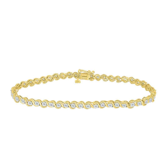 1/2 ct. tw. Diamond S-Link Tennis Bracelet in 10K Yellow Gold (2)