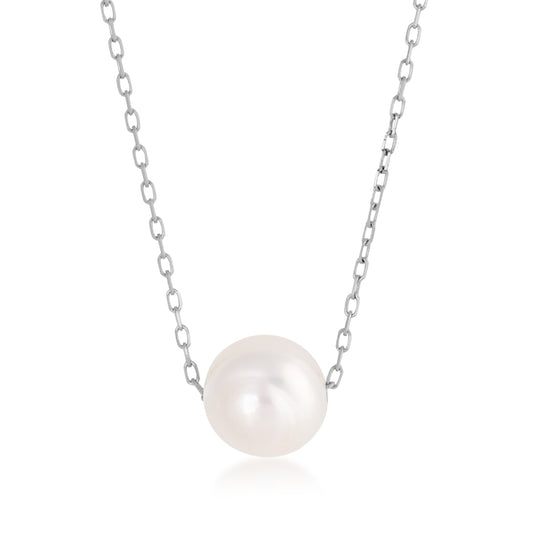 Cultured Freshwater Pearl Slide Pendant in Sterling Silver