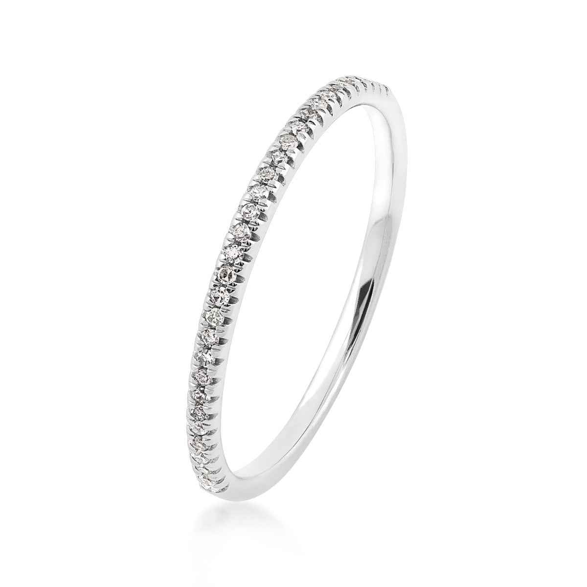 Perfect Match Diamond Stackable Anniversary Ring in 10K White Gold front view (2)