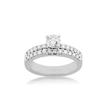 GOLD TAG Natural 1 ct. tw. Round Brilliant Diamond Wedding Set in 14K White Gold
