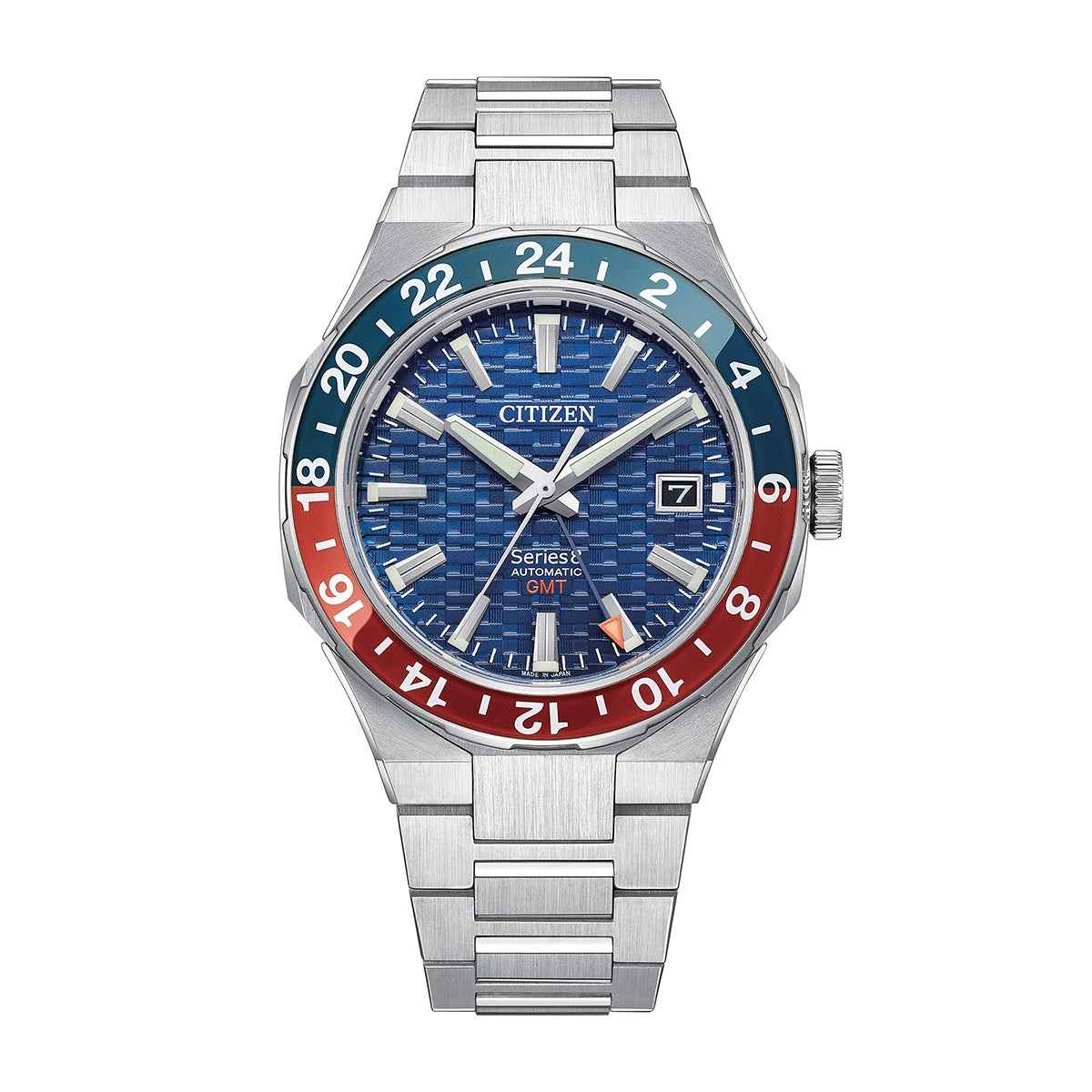 Citizen Men's Series8 880 GMT Automatic Stainless Steel Watch with Blue Dial