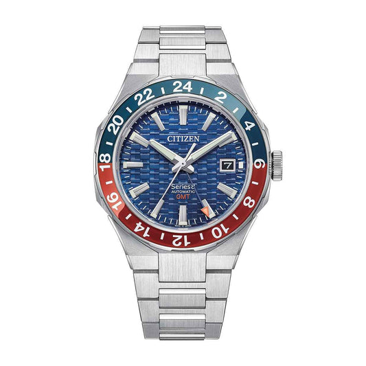 Citizen Men's Series8 880 GMT Automatic Stainless Steel Watch with Blue Dial
