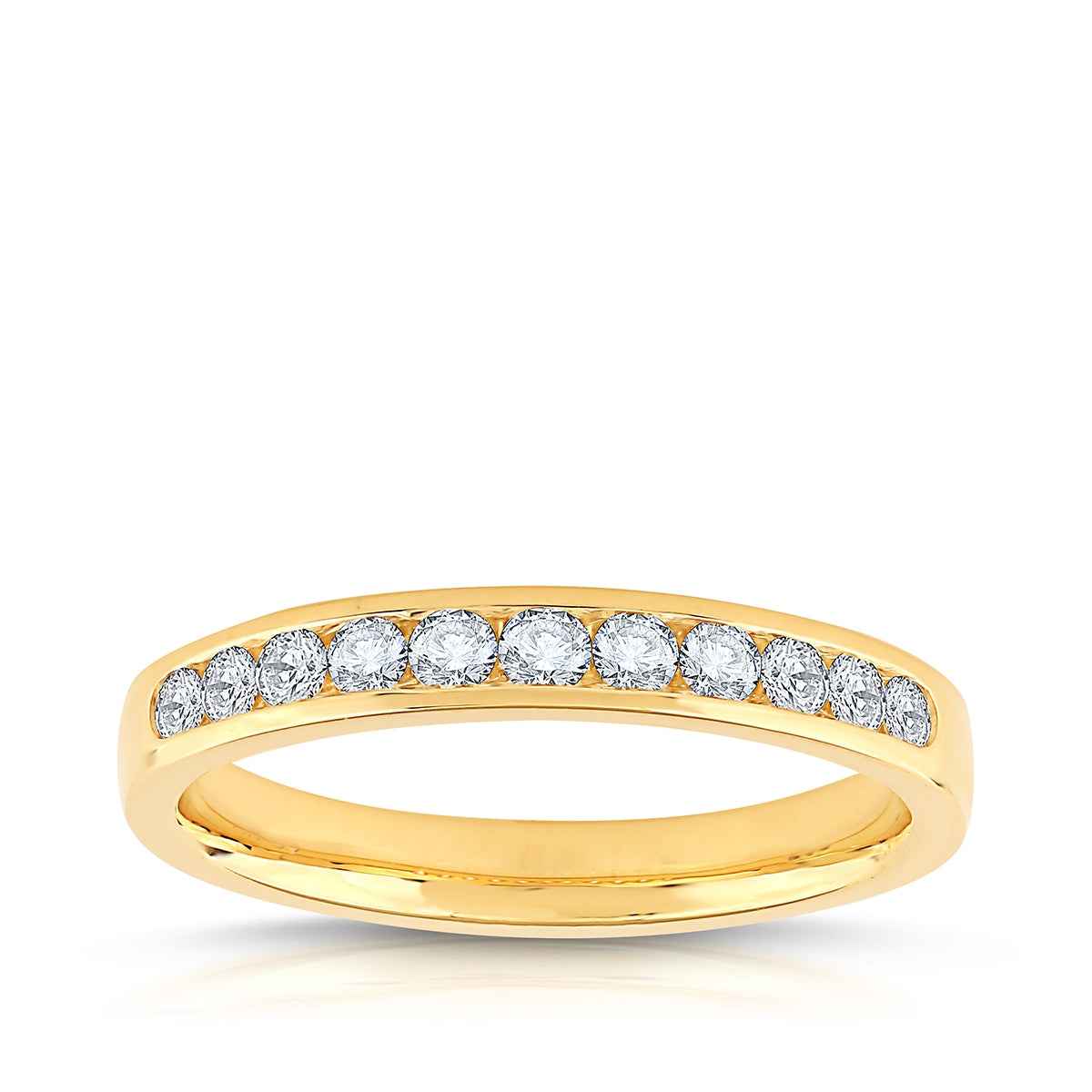 Adamante 1/3 ct. tw. Lab-Grown Channel Anniversary Ring in 14K Yellow Gold