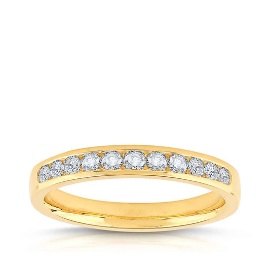 Adamante 1/3 ct. tw. Lab-Grown Channel Anniversary Ring in 14K Yellow Gold