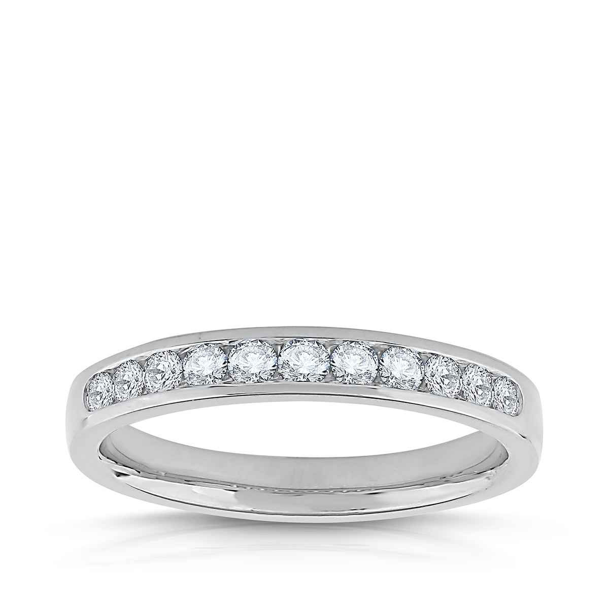 Adamante 1/3 ct. tw. Lab-Grown Channel Anniversary Ring in 14K White Gold