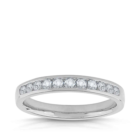Adamante 1/3 ct. tw. Lab-Grown Channel Anniversary Ring in 14K White Gold