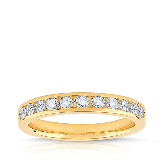 Adamante 1/2 ct. tw. Lab-Grown Diamond Channel Anniversary Ring in 14K Yellow Gold