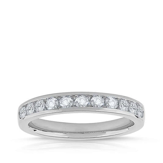 Adamante 1/2 ct. tw. Lab-Grown Diamond Channel Anniversary Ring in 14K White Gold