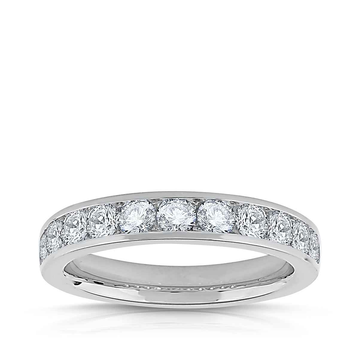 Adamante 1 ct. tw. Lab-Grown Channel Anniversary Ring in 14K White Gold