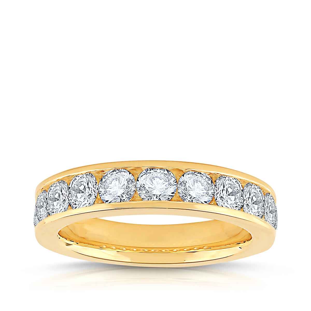 Adamante 1-1/2 ct. tw. Lab-Grown Channel Anniversary Ring in 14K Yellow Gold