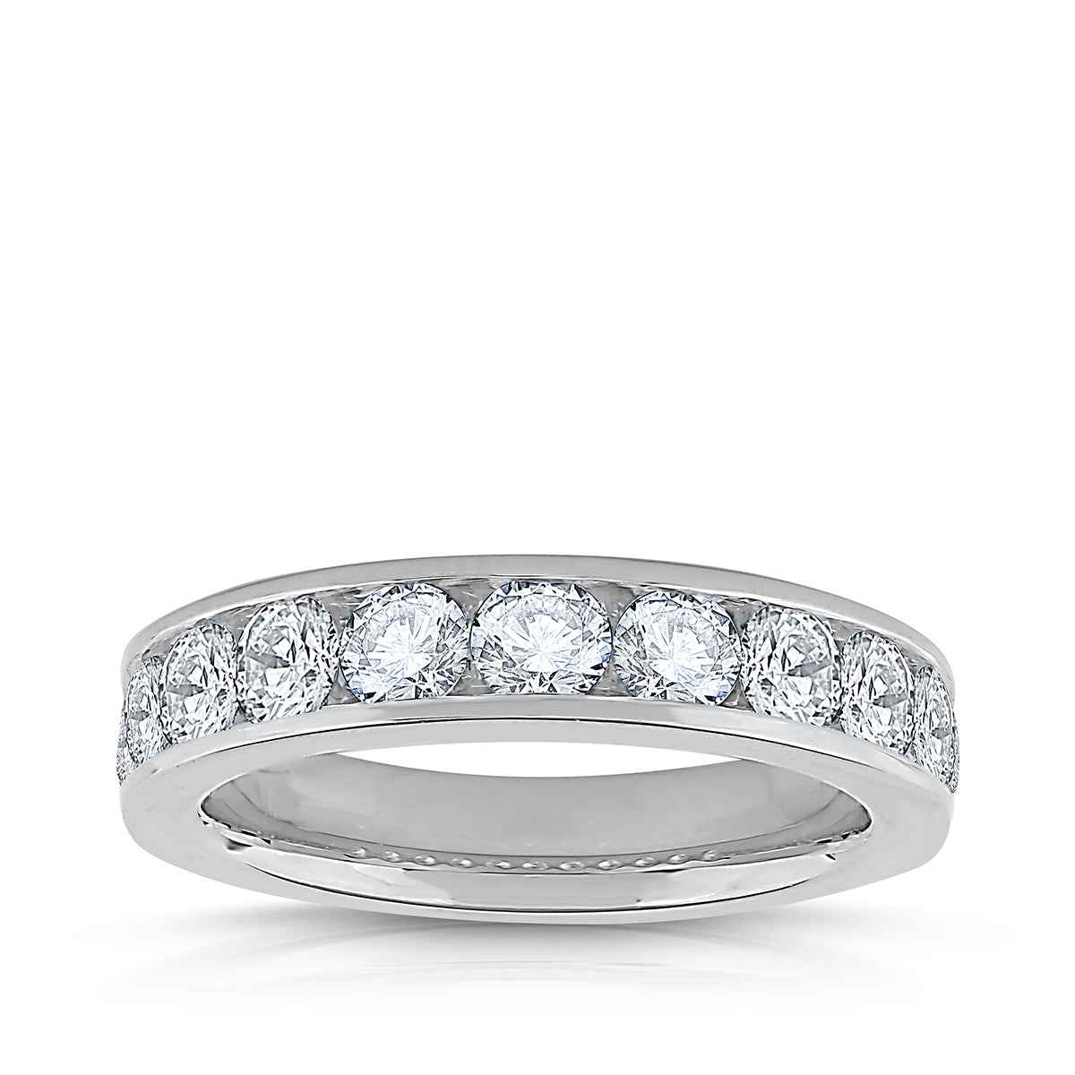 Adamante 1-1/2 ct. tw. Lab-Grown Channel Anniversary Ring in 14K White Gold