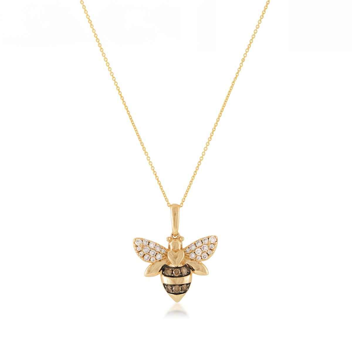 Le Vian 1/5 ct. tw. Nude & Chocolate Diamond Bee Pendant in 14K Honey Gold