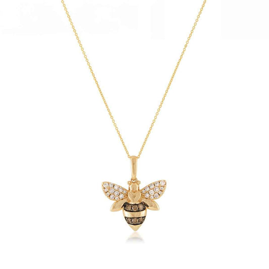 Le Vian 1/5 ct. tw. Nude & Chocolate Diamond Bee Pendant in 14K Honey Gold