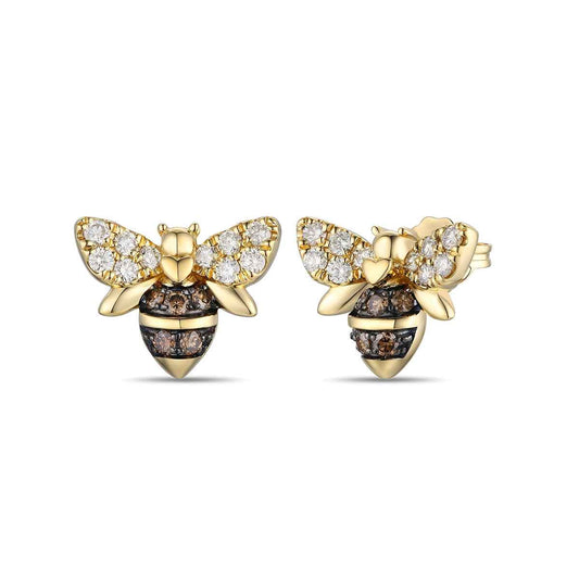 Le Vian 1/5 ct. tw. Nude & Chocolate Diamond Bee Earrings in 14K Honey Gold