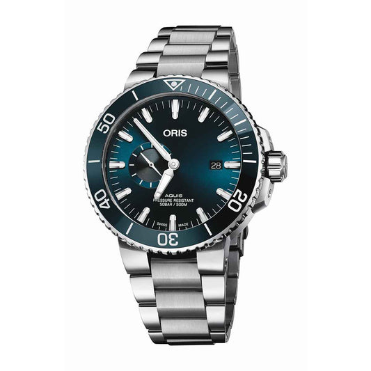 Oris Men's Aquis Date Automatic Stainless Steel Watch with Blue Dial