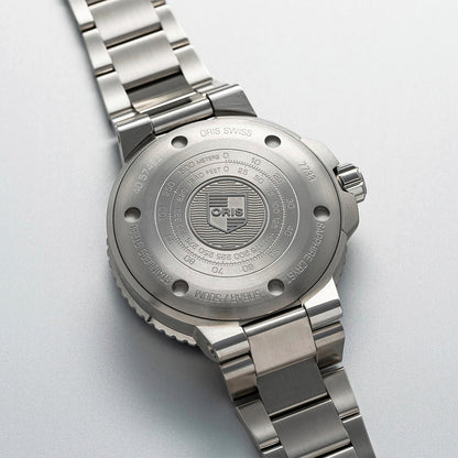 blue dial aquis automatic oris watch