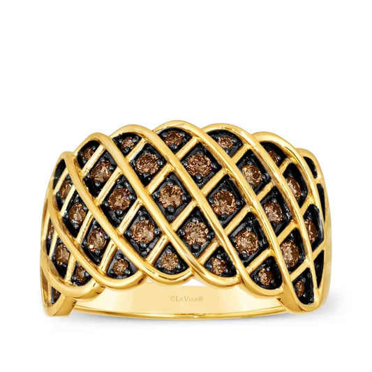 Le Vian 1/2 ct. tw. Chocolate Diamond Lattice Ring in 14K Honey Gold