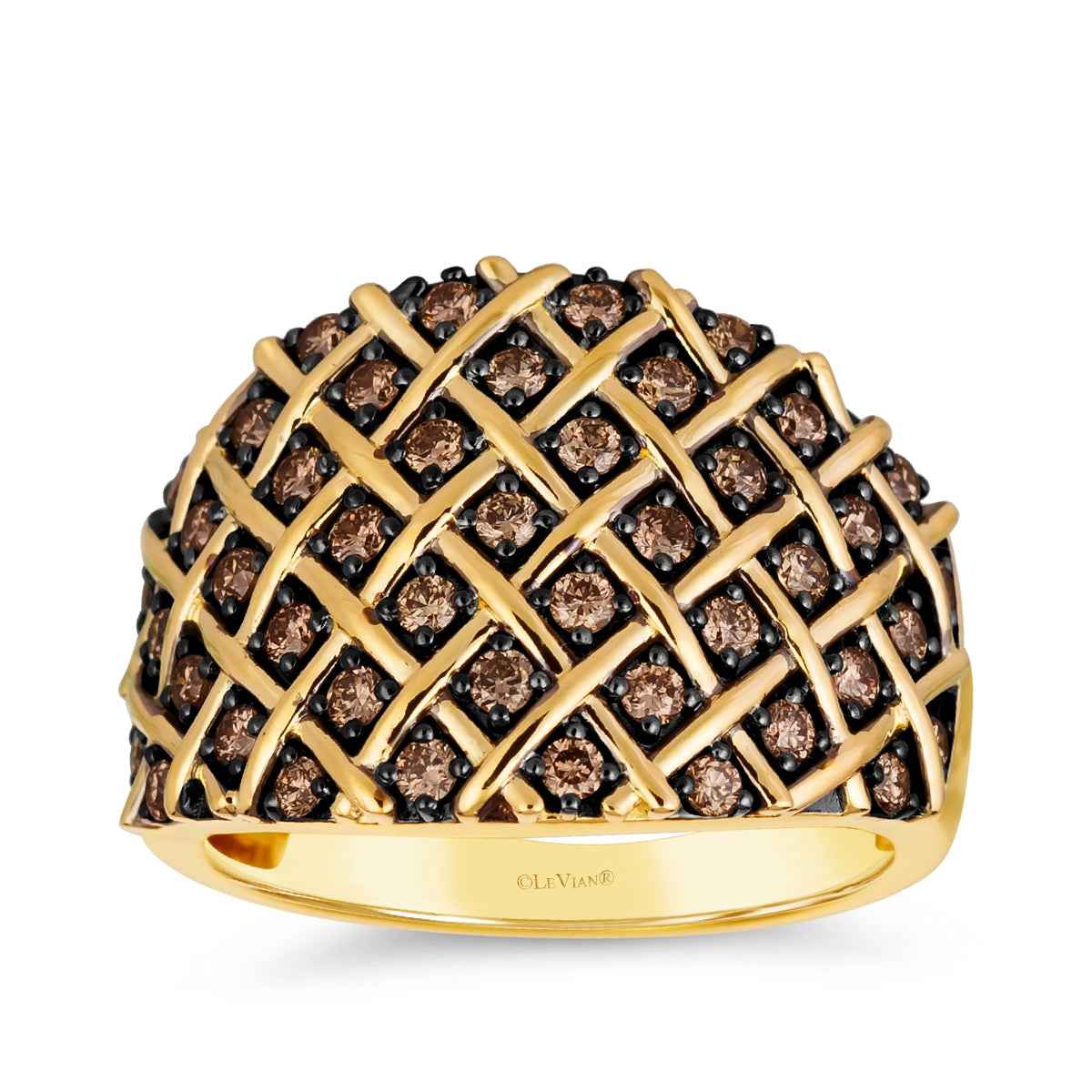 Le Vian 7/8 ct. tw. Chocolate Diamond Lattice Ring in 14K Honey Gold