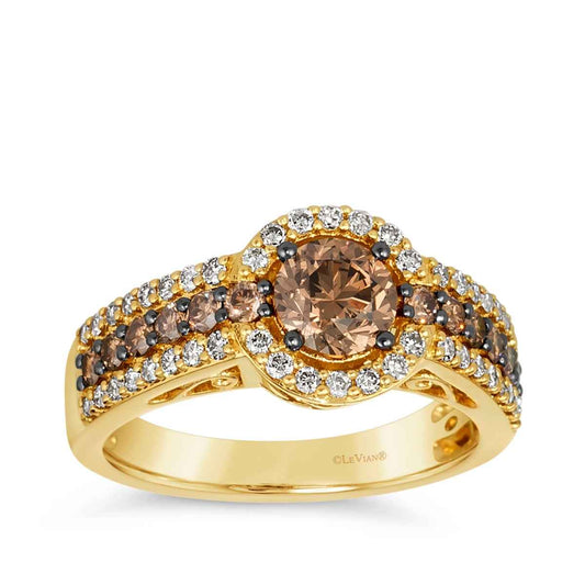 Le Vian 1-3/8 ct. tw. Chocolate & Nude Diamond Halo Ring in 14K Honey Gold